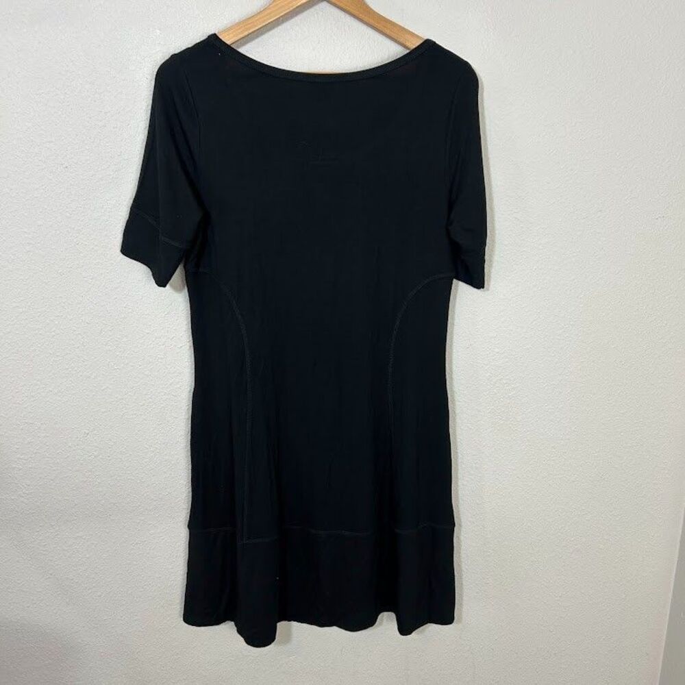 NEW Soma Soft Jersey A Line Short Dress M Black Stretch Comfort Pocket NWT - Picture 3 of 6